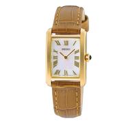 Reloj De Pulsera Para Dama Rectangular Seiko Marrón/Dorado SWR100P1