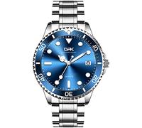Reloj de pulsera para hombre, reloj de cuarzo analógico diseñado a la moda con pantalla de calenda, reloj clásico para hombre que brilla en la oscuridad con correa de acero inoxidable, azul, Modern