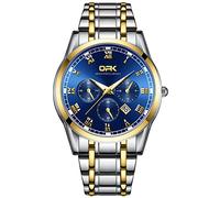 Reloj de pulsera para hombre, reloj de cuarzo analógico diseñado a la moda con pantalla de calenda, reloj clásico para hombre que brilla en la oscuridad con correa de acero inoxidable, azul, Modern