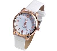 Reloj de pulsera para hombre y mujer, aprobado por ferrocarriles, reloj de pulsera azul de alta gama, de cuarzo, de cristal, distinguido, para mujer, blanco, talla única