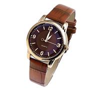 Reloj de pulsera para hombre y mujer, aprobado por ferrocarriles, reloj de pulsera azul de alta gama, de cuarzo, de cristal, distinguido, para mujer, café, talla única