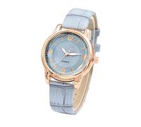 Reloj de pulsera para hombre y mujer, aprobado por ferrocarriles, reloj de pulsera azul de alta gama, de cuarzo, de cristal, distinguido, para mujer, azul, talla única