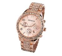 Reloj de pulsera para hombre y mujer, oro rosa, talla única