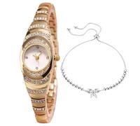 Reloj de pulsera para mujer, con temperamento ovalado, pequeño, de moda, de aleación, con cadena, reloj de moda para mujer, Gd2, One Size