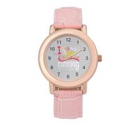 Reloj de pulsera para mujer con texto en inglés "I Love Hate Running", de fácil lectura, de cuarzo, informal, para vestir