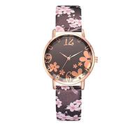 Reloj de pulsera para mujer, de cuarzo europeo, tendencia e impresión, para mujer, color oro rosa, café, talla única, Correa