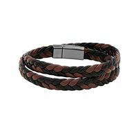 Reloj de pulsera para mujer de piel negra trenzada, en negro o pulsera para hombre con cierre magnético, pulsera de piel para hombre, incluye pulsera para teléfono móvil, talla única, Acero aleado, No