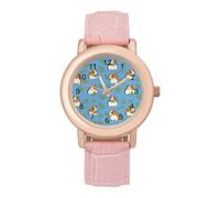 Reloj de pulsera para mujer, diseño de conejillos de indias comiendo hojas de cilantro, correa suave, regalos para cumpleaños, día de San Valentín