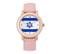 Reloj de pulsera para mujer, diseño de estrella israelí con la bandera de Israel, correa suave, regalos para cumpleaños, día de San Valentín