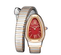 Reloj de pulsera para mujer, diseño único, con forma de serpiente, reloj de pulsera de cuarzo para mujer, rosso, pulsera