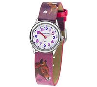 Reloj de pulsera para niños con motivo de caballo, cuarzo analógico, metal, polipiel, Jacques Farel HCC 543