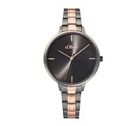 Reloj de pulsera s.Oliver analógico de cuarzo para señora, con brazalete de acero inoxidable, bicolor, hermético 3 bar, se entrega en estuche de regalo, 2033514