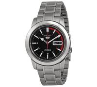 Reloj de pulsera Seiko 5 automático esfera negra correa de acero inoxidable p...