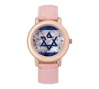 Reloj de pulsera vintage con la bandera de Israel de Estados Unidos para mujer, correa suave, regalo para cumpleaños, día de San Valentín