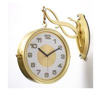 Reloj de reloj de pared de lujo de doble cara, relojes de soporte de pared, reloj de movimiento mudo de reloj de moda, reloj decorativo de arte decorativo de decoración decorativa, verde, verde