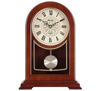 Reloj de repisa Retro, Reloj de Mesa silencioso, péndulo, Puede balancearse de Forma Independiente, Reloj de Arte de Cuarzo de Madera Maciza Adornos de Reloj de Mesa adecuados para la Oficina en casa