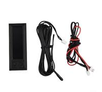 Reloj de salpicadero de coche con monitoreo de voltaje, lecturas internas de temperatura externa y control de brillo para sistemas de 5 V a 28 V CC (rojo)