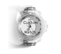(Reloj de silicona blanco) Reloj personalizado con foto y logotipo de la empresa para enviar a tu novio