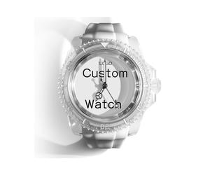 (Reloj de silicona blanco) Reloj personalizado con foto y logotipo de la empresa para enviar a tu novio