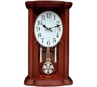 Reloj de sobremesa clásico de Madera con carillón Westminster, Funciona con Pilas, Esfera Dorada o Blanca, 24 x 40 x 14 cm.