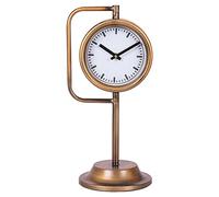 Reloj de sobremesa con Soporte de Metal en Dorado Viejo 19,5x17x42cm, Reloj 16x4,5cm