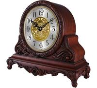 Reloj de sobremesa, Reloj de Mesa silencioso de Madera con Campanas Westminster en la Hora, Funciona con Pilas, Estante de Esfera Grande, Reloj Decorativo, chimeneas for Sala de Estar