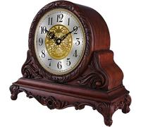 Reloj De Sobremesa Silencioso con Carillón Westminster - Elegante Reloj De Mesa De Madera con Esfera Grande, Funciona con Pilas, Decoración De La Sala De A