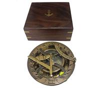 Reloj de Sol Antiguo brújula Estilo marítimo con Caja de Madera West London
