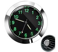 Reloj de tablero de instrumentos - Chapado en metal 4,5 cm | Pequeño reloj de coche de cuarzo luminoso | Multifuncional Mini - Elegante decoración de aire acondicionado para el salpicadero interior