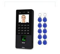 Reloj de tiempo Biométrico Control de acceso facial Sistema de teclado Huella digital Tiempo de asistencia Máquina Soporte Contraseña facial Red TCP/IP USB Productos electrónicos de oficina (Color: