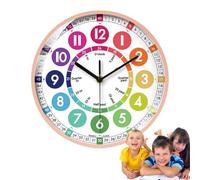 Reloj De Tiempo De Aprendizaje para Los - Corloga De Aprendizaje | Enseñar Relojes para El, Tiempo Maestro Relojes De Pared Silenciosos Sin Peinado Batteado, Ho