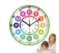 Reloj de tiempo educativo: pantalla de pared a color, reloj de sala de aprendizaje | Gestión del tiempo mejorada, enseñanza para niños, 10 - Guía visual, estudio temprano en el aula, práctica de