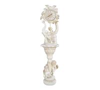 Reloj de tribuna de Piso Reloj de pie Reloj Vertical Adornos Reloj de Mesa Nuevo Reloj Vertical Chino Acabado Envejecido Metal Decoración Vertical Reloj de Sala de Estar (Blanco)