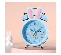 Reloj de viaje Despertador ruidoso for niños, 3,5 pulgadas, silencioso, sin tictac, con retroiluminación, despertador analógico de doble campana for , for dormitorios, mesita noche Decoración(Blue)