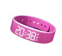 Reloj de vibración silencioso con monitoreo del sueño, seguimiento de fitness, contador de pasos, estimación de calorías, cronómetro, temporizador, visualización de fecha, función recargable (rojo