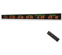 Reloj de zona horaria mundial, reloj digital de 6 ciudades, diseño LED montado en la pared, control remoto, pantalla grande para hoteles y empresas, ideal para aeropuertos internacionales
