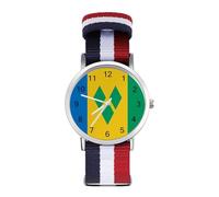 Reloj deportivo con bandera de San Vicente y las Granadinas para hombres y mujeres, reloj de pulsera analógico de cuarzo