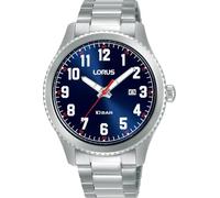 Reloj deportivo con esfera azul y pulsera de acero inoxidable. Lorus