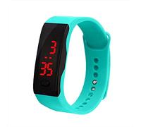 Reloj deportivo con pantalla de pulsera para niños, de sílice, LED, gel, para estudiantes, azul celeste, talla única
