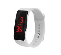 Reloj deportivo con pantalla de pulsera para niños, de sílice, LED, gel, para estudiantes, blanco, talla única