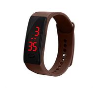 Reloj deportivo con pantalla de pulsera para niños, de sílice, LED, gel, para estudiantes, café, talla única