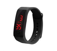 Reloj deportivo con pantalla de pulsera para niños, de sílice, LED, gel, para estudiantes, negro, talla única
