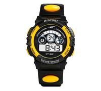 Reloj deportivo de camuflaje, LED, alarma, para hombre, cuarzo, fecha, deportivo, digital, reloj de pulsera de aprendizaje, reloj de pulsera, amarillo, talla única