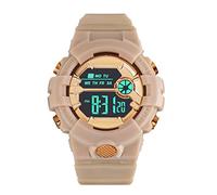 Reloj deportivo de goma para hombre, con fecha, cronómetro, pantalla LCD, digital, para hombre, café, talla única