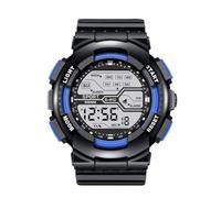 Reloj deportivo de pulsera para hombre, con pantalla LCD, cronómetro, fecha, digital, de goma, para hombre, con números, azul oscuro, talla única
