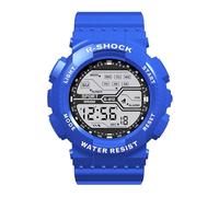Reloj deportivo de pulsera para hombre, con pantalla LCD, cronómetro, fecha, digital, de goma, para hombre, con números, azul, talla única