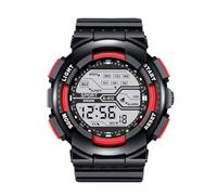 Reloj deportivo de pulsera para hombre, con pantalla LCD, cronómetro, fecha, digital, de goma, para hombre, con números, Rojo sandía, talla única