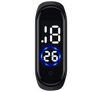 Reloj deportivo digital de silicona unisex con LED, reloj de pulsera para hombres y mujeres, reloj de aprendizaje, negro, talla única