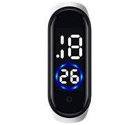 Reloj deportivo digital de silicona unisex con LED, reloj de pulsera para hombres y mujeres, reloj de aprendizaje, blanco, talla única