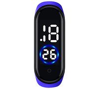 Reloj deportivo digital de silicona unisex con LED, reloj de pulsera para hombres y mujeres, reloj de aprendizaje, azul, talla única